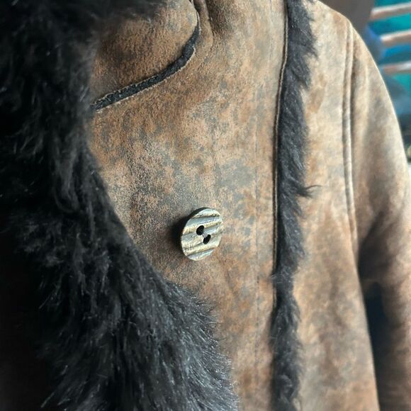 VTG Penny Lane Jacket Size M Y2K 90s Does 70s Faux Vegan Jones New York M - Picture 8 of 16